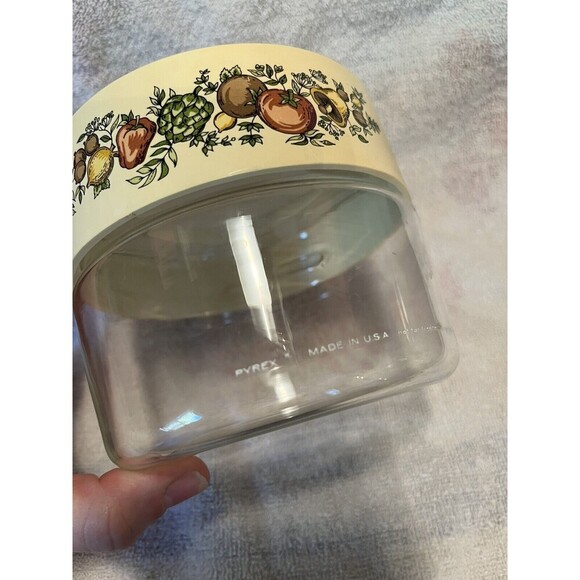 Vintage PYREX CorningWare "SPICE OF LIFE" Glass Canister Kitchen MCM Fruit - Picture 4 of 7